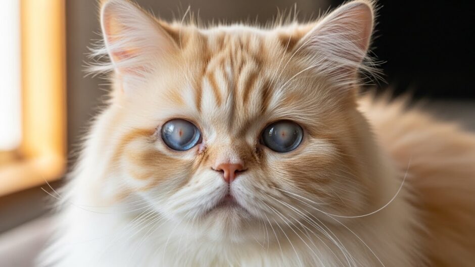 白内障になっているペルシャ猫