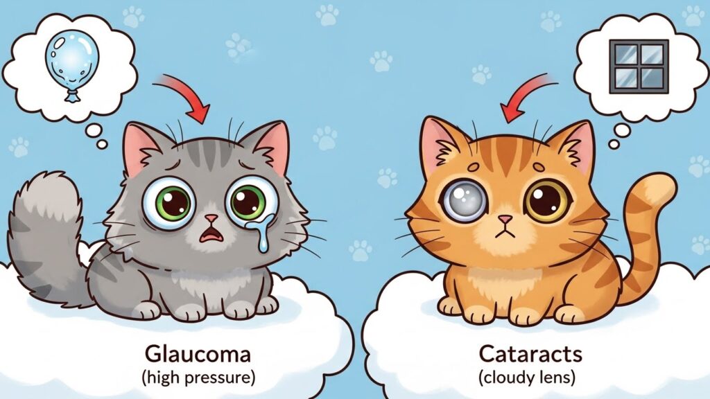 猫の緑内障と白内障の違い