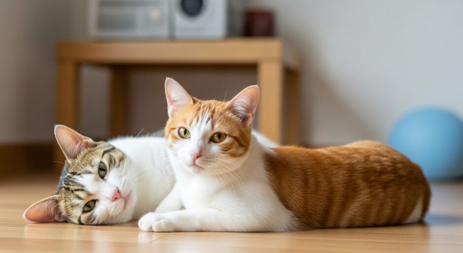 猫がリラックスしている写真